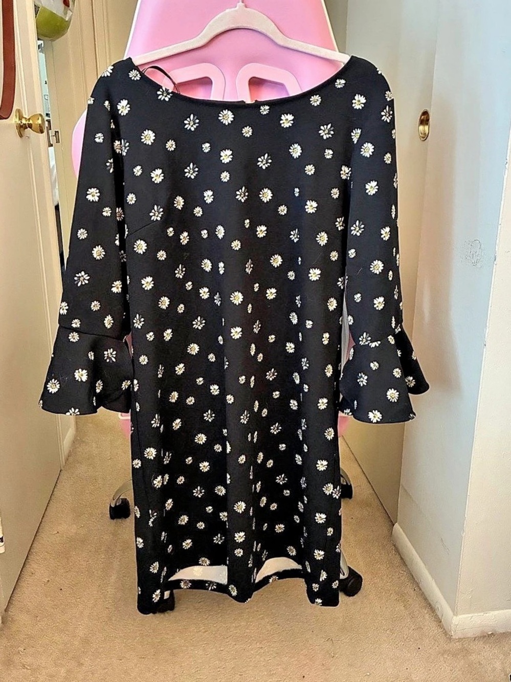 Nina Leonard black floral dress - XL